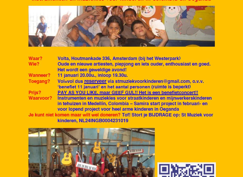 Benefietconcert 11 januari in Volta!